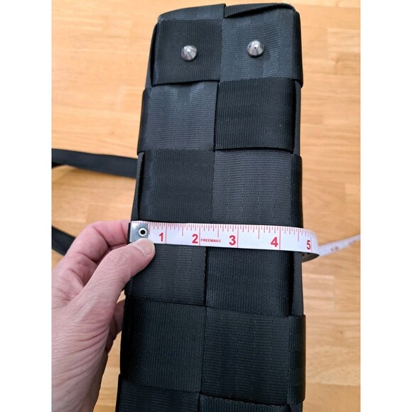 Harveys The Original Seatbelt Bag Purse Tote Satchel Black Double Straps - Picture 7 of 14